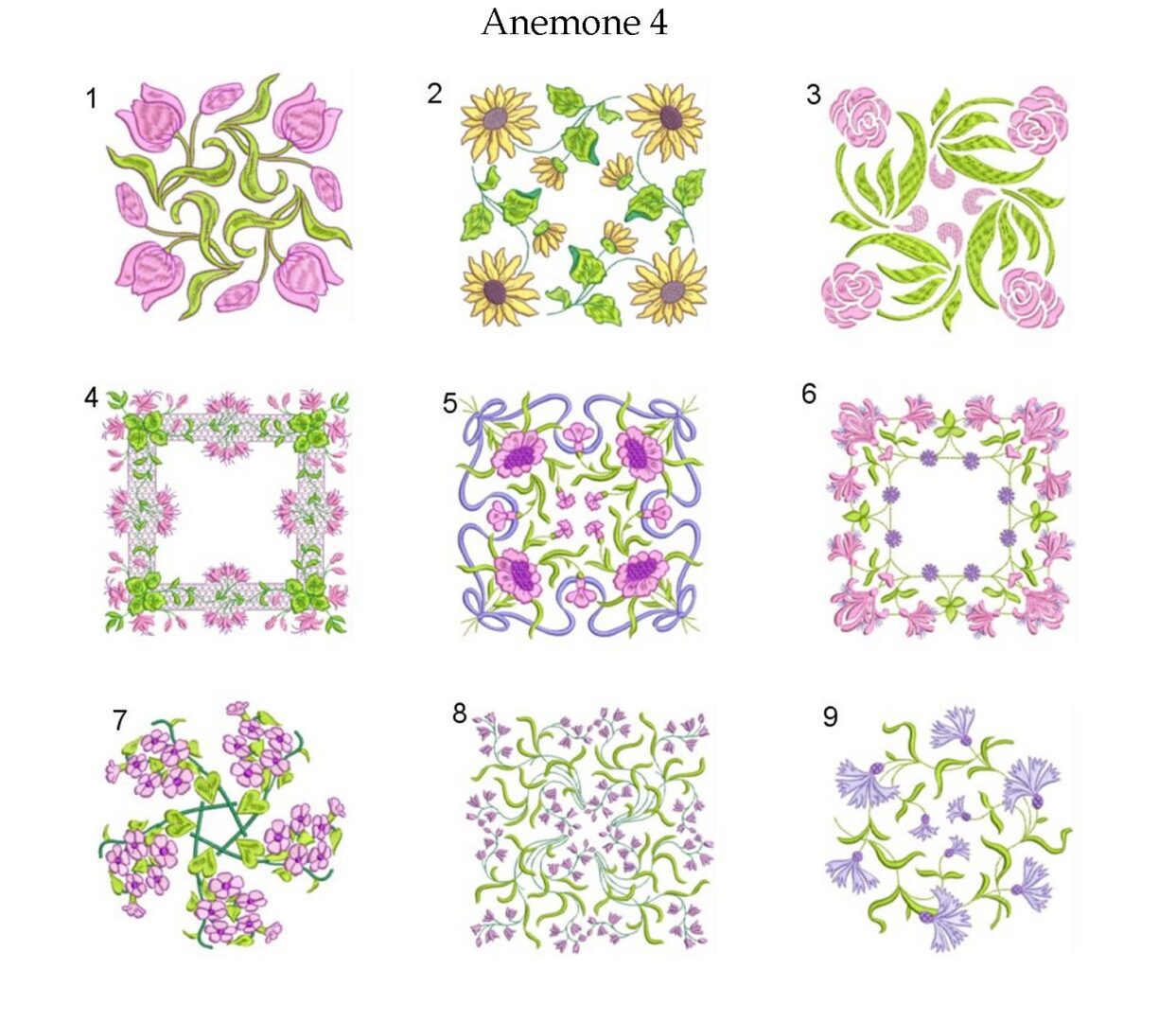 Anemone Quilt Squares #4