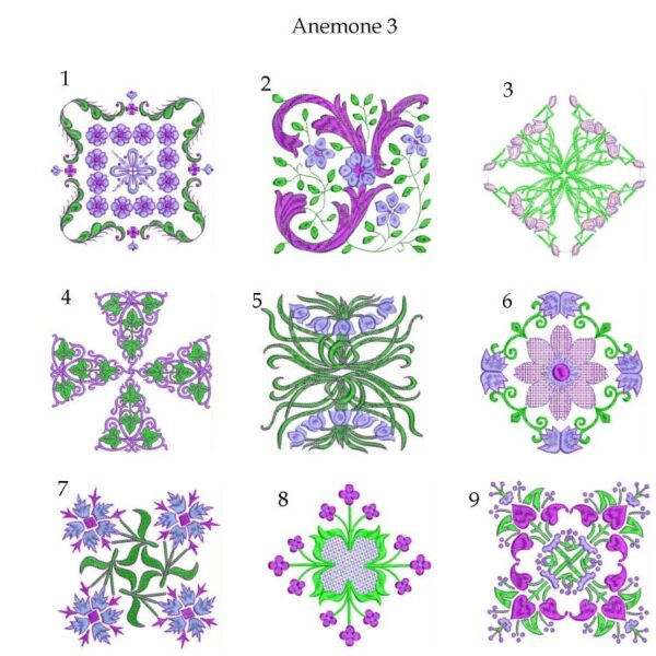 Anemone Quilt Squares #7