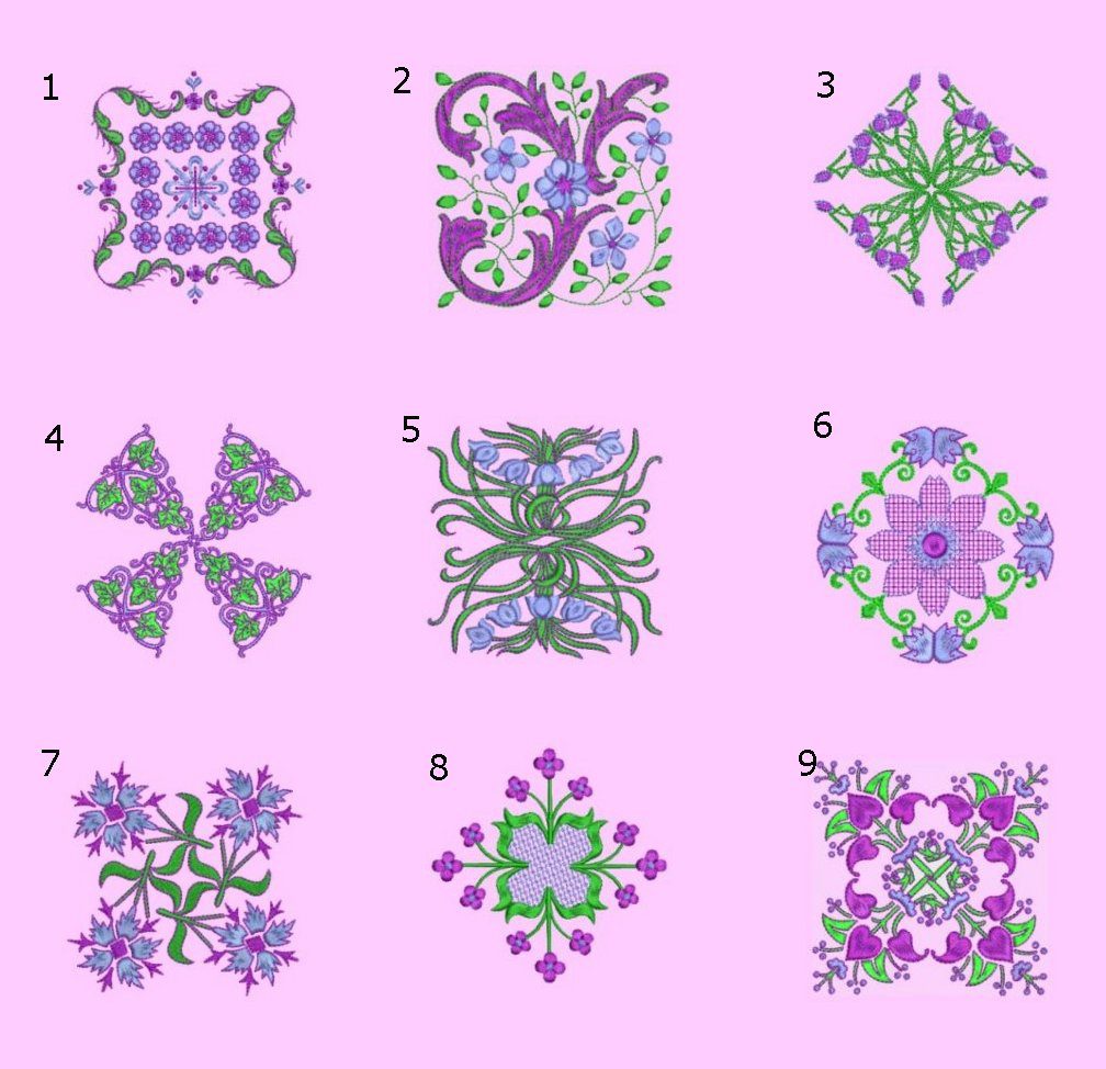 Anemone Quilt #3 Singles designs