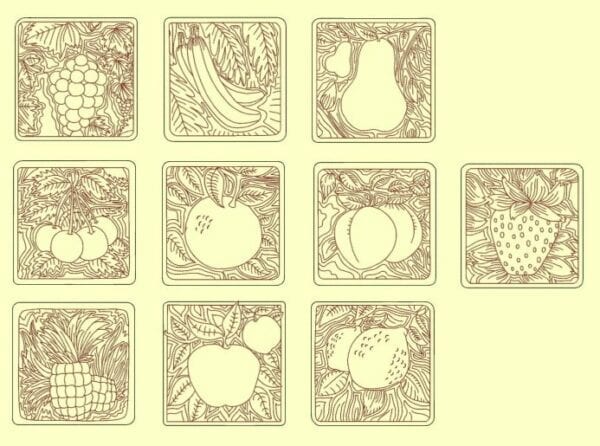 Hemingworth Threadset 8-Bonus designs: Fruit Redwork Blocks