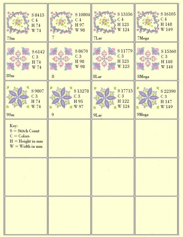 Anemone Quilt Squares #5 design info page 2