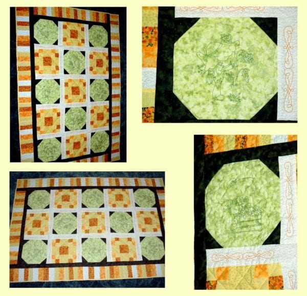 Pictures of Quilt made by Jan with Sunbonnets Gardening