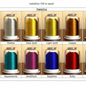 Hemingworth Machine Embroidery Thread-Metallic Color Family
