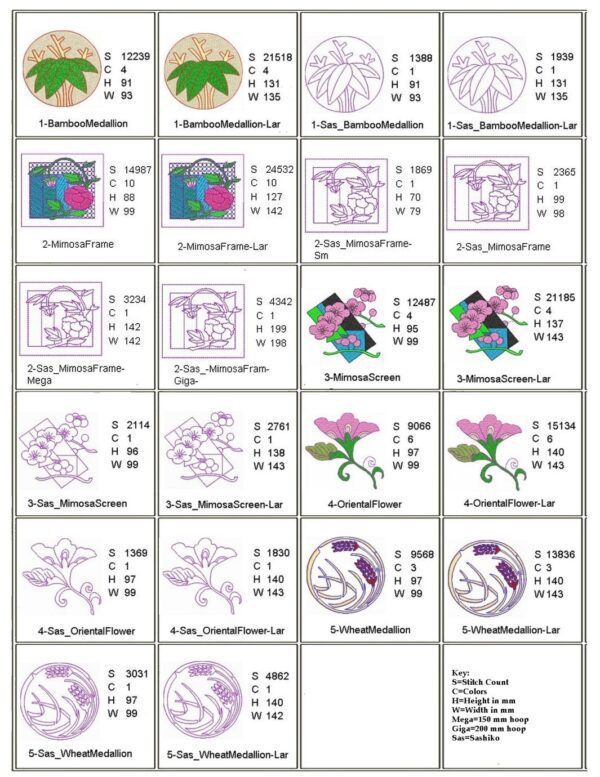 Oriental 1 Design Spec Sheet, page 1