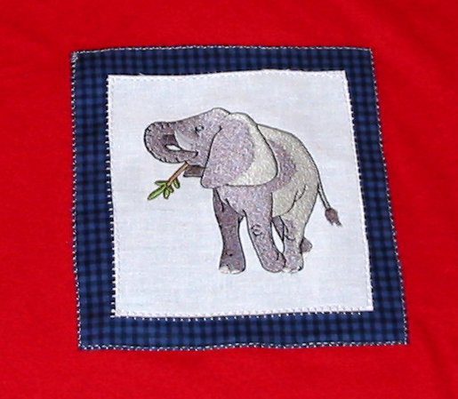 Elephant embroidered on shirt