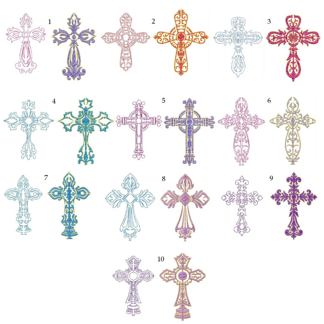 Satin Crosses Singles Collection on white background