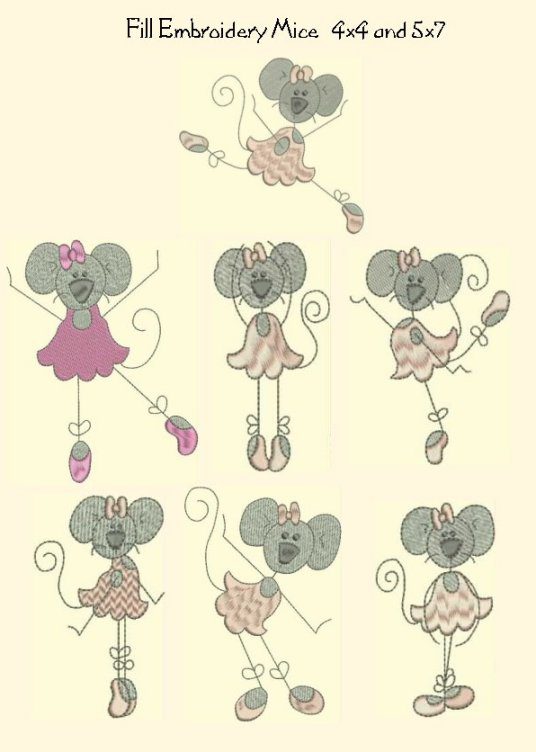 Ballet Mice-Fill embroidery costumes