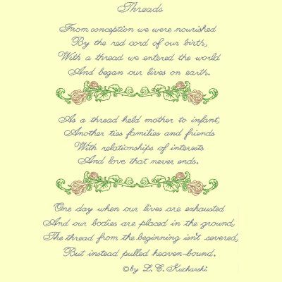 Script font with floral borders