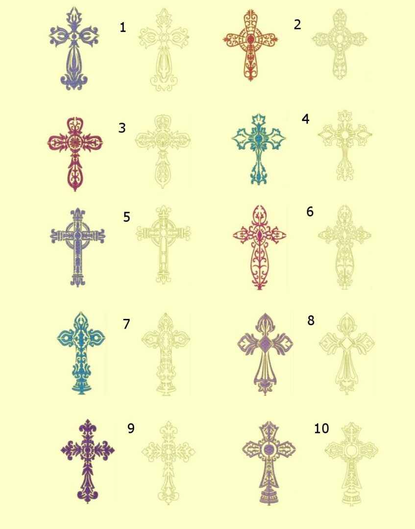 Satin Crosses Singles Designs