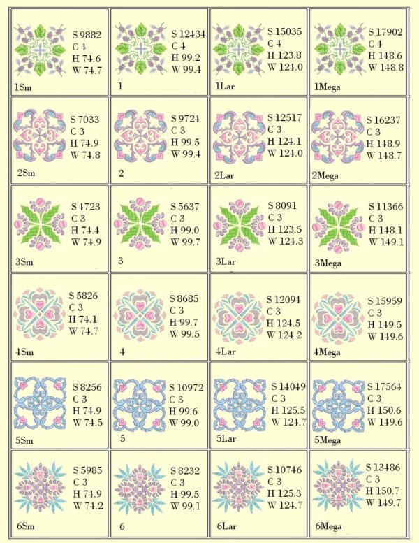 Anemone quilt #5 design specs page 1