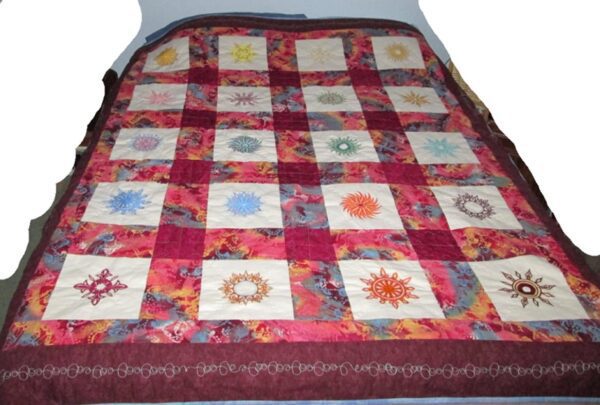 Quilt made with Aztec suns