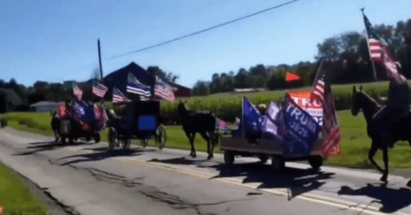 Amish Trump Parade in Fredericksburg, Ohio