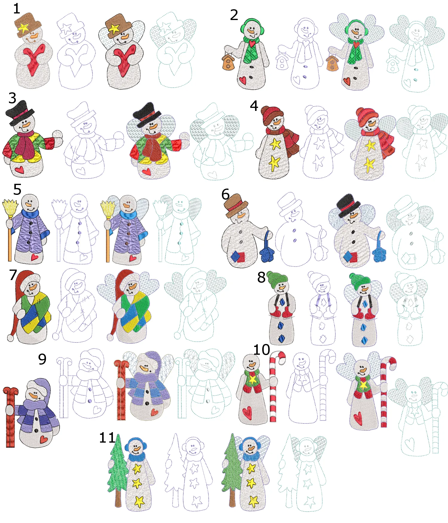Snowmen Numbered Collection